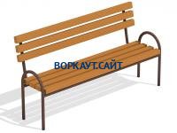 Парковая лавочка со спинкой МАФ 1605 в Самаре