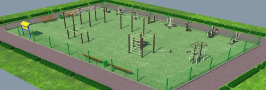 Проект спортивной воркаут площадки с уличными тренажерами в Самаре