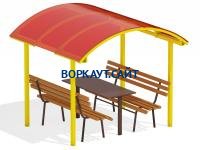 Стол и лавки под навесом МАФ 4005 в Самаре