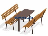 Дачный комплект из 2 лавочек и стола МАФ 1620 в Самаре