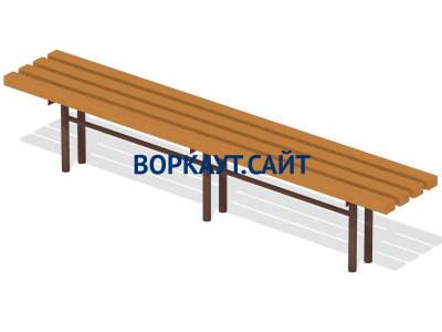 Двухметровая лавочка без спинки 2 м МАФ 1602 в Самаре
