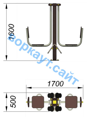Уличный тренажер "Жим ногами горизонтальный " УТ 003 в Самаре