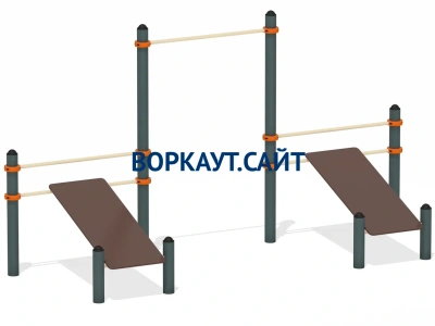 Воркаут с турником и двойной скамьей для пресса ВС-28 в Самаре