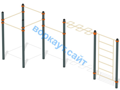 Воркаут турники с шведской стенкой и рукоходом  ВС-21 в Самаре
