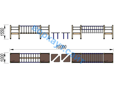 Детский спортивный комплекс Двойной мостик ДСК 3115 в Самаре