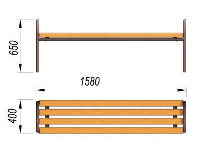 Лавочка парковая МАФ 1603 в Самаре