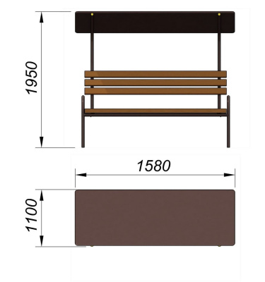 Лавочка под навесом МАФ 1607 в Самаре