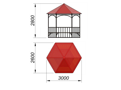 Беседка с лавками и полом МАФ 4122 в Самаре