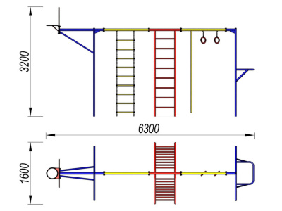 Гимнастический комплекс с баскетбольным щитом МАФ 3001 в Самаре Гимнастический комплекс с баскетбольным щитом МАФ 3001 в Самаре